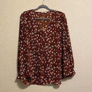 Lush Leopard long sleeve blouse
